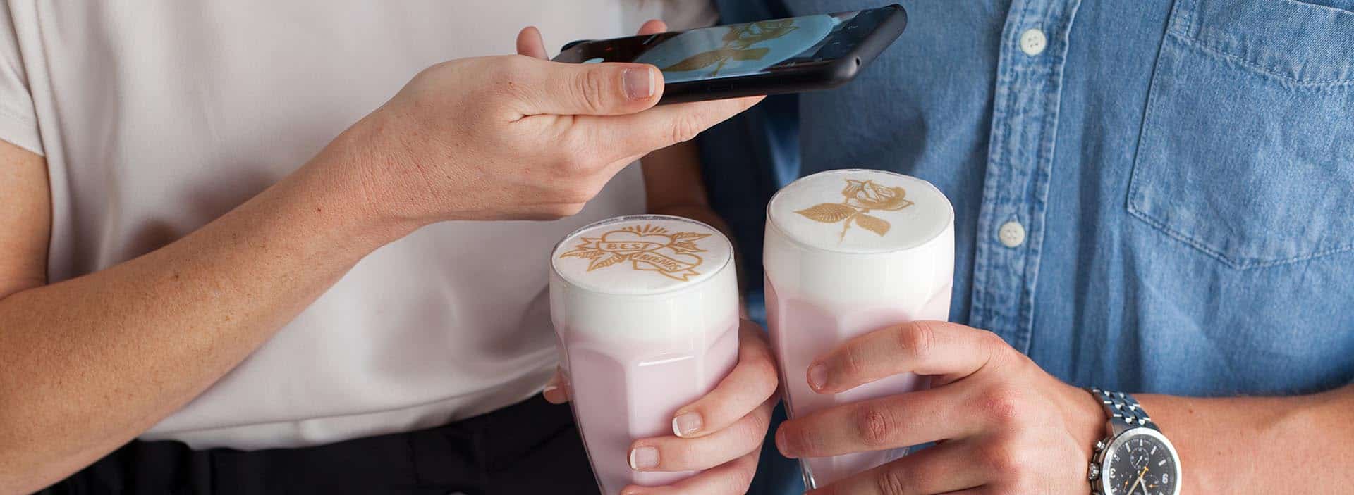 foam printed milkshakes