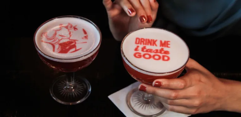 Red print topped cocktail