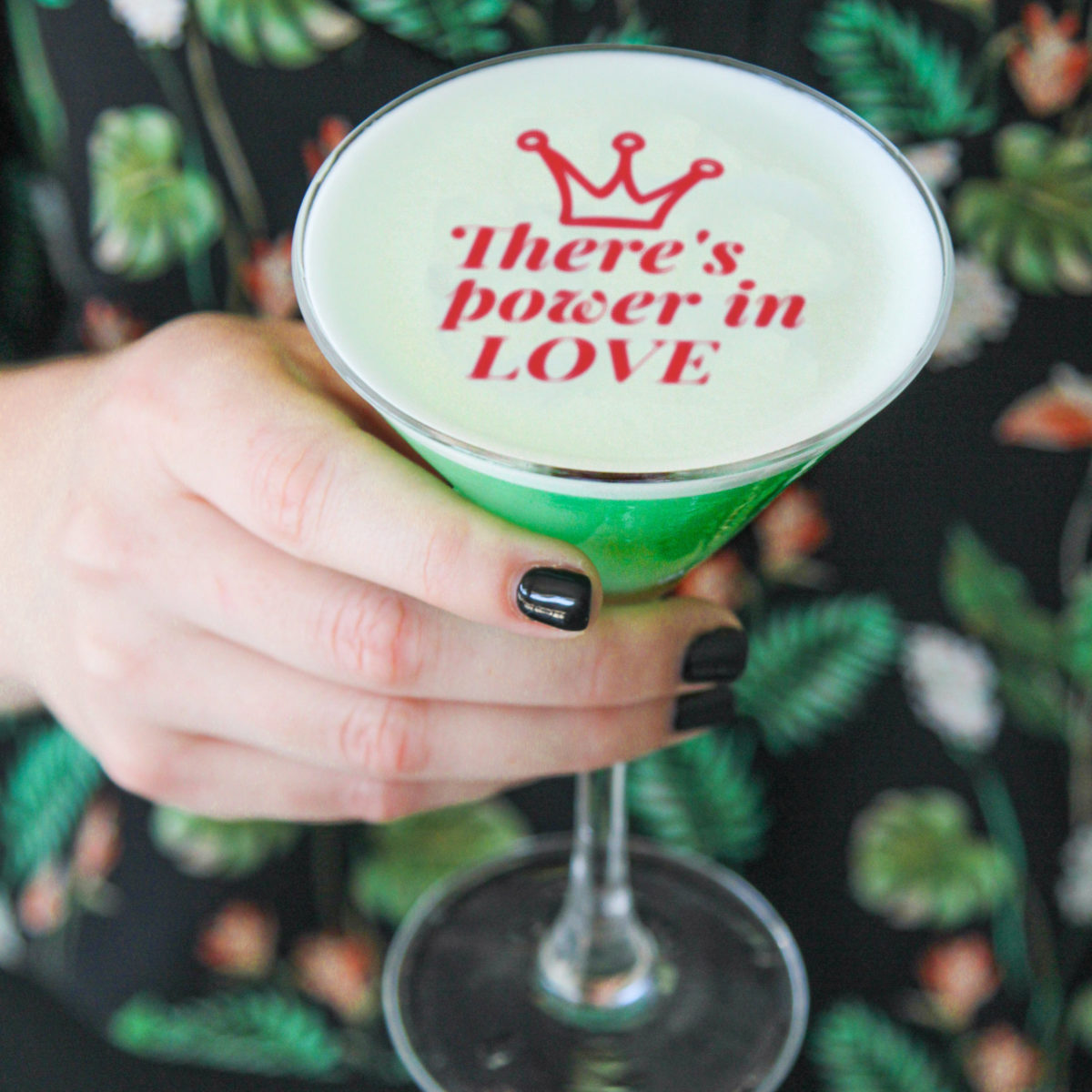 power in love ripples design on a cocktail
