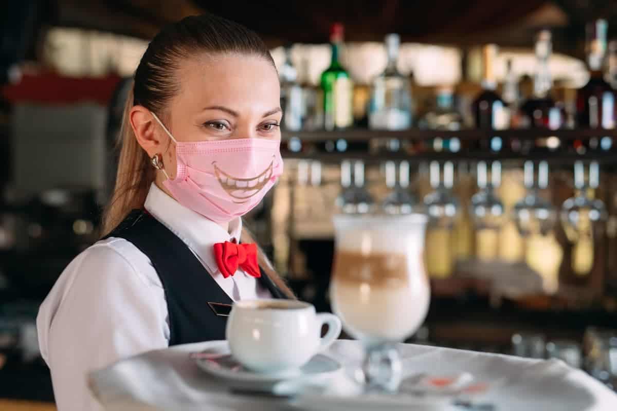 Serving coffee
