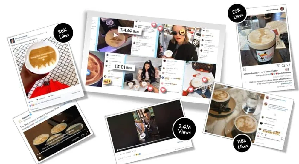 Example social media posts, Ripples going viral
