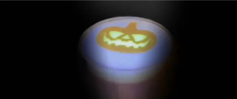 Glow-in-the-dark pumpkin latte
